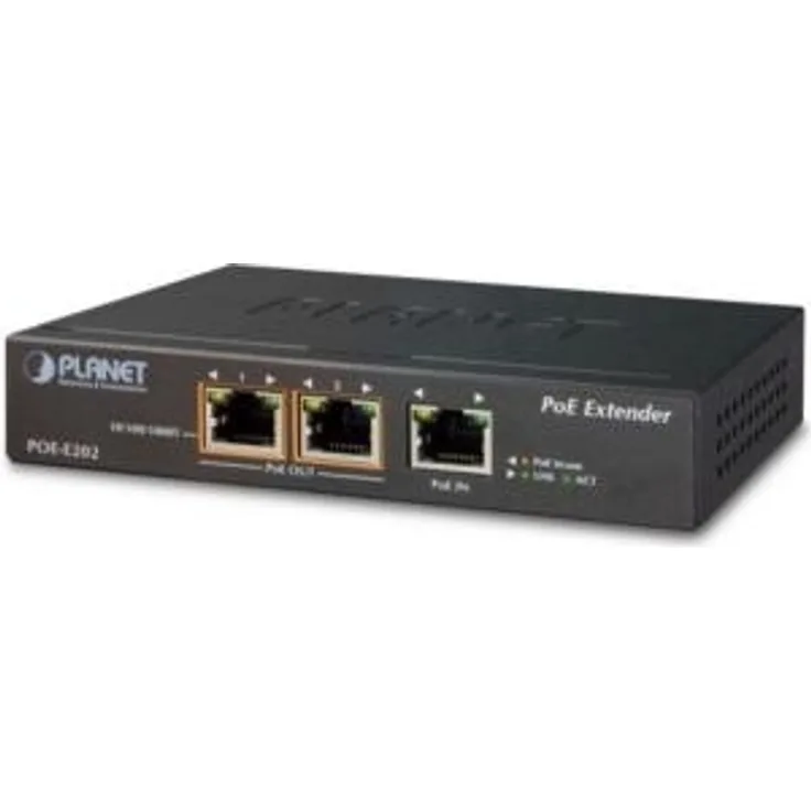 Planet 1-Port 802.3at PoE+ to 2-Port 802.3af-at Gigabit PoE Extender up to 100 Meters