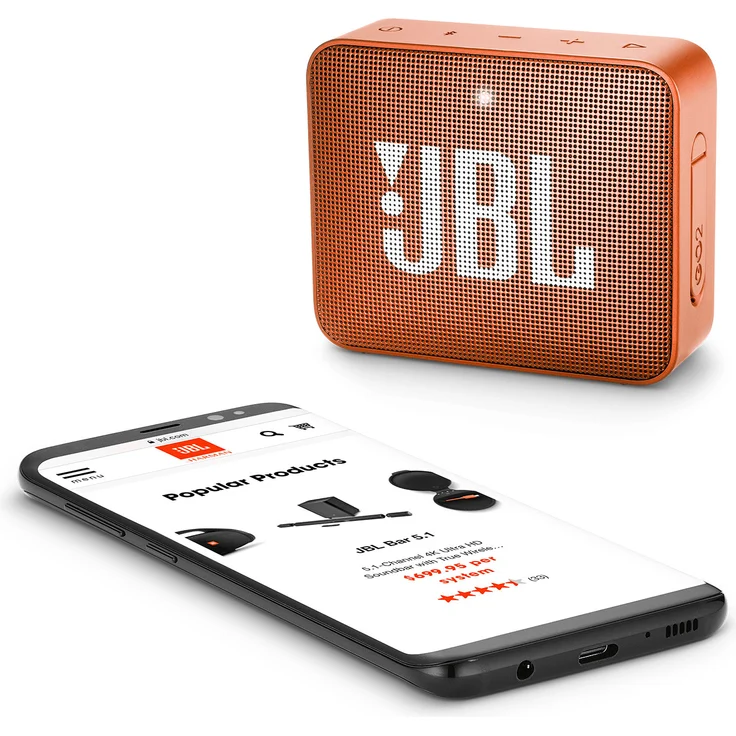 JBL GO 2 Mini Bluetooth-Lautsprecher mit Mikrofon, wasserdicht, Orange – Bild 5