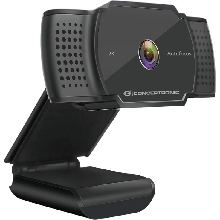 Conceptronic AMDIS 2K-Super-HD-Autofokus-Webcam mit Mikrofon - 5 MP - 2592 x 1944 Pixel - 30 fps - M-JPEG - Auto (AMDIS02B)