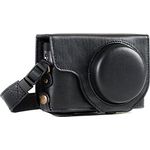 MegaGear MG1258 Panasonic Lumix DC-TZ95, DC-TZ90 Ever Ready Leder Kamera-Case mit Trageriemen - Schwarz