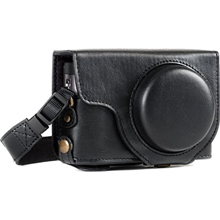 MegaGear MG1258 Panasonic Lumix DC-TZ95, DC-TZ90 Ever Ready Leder Kamera-Case mit Trageriemen - Schwarz – Bild 1