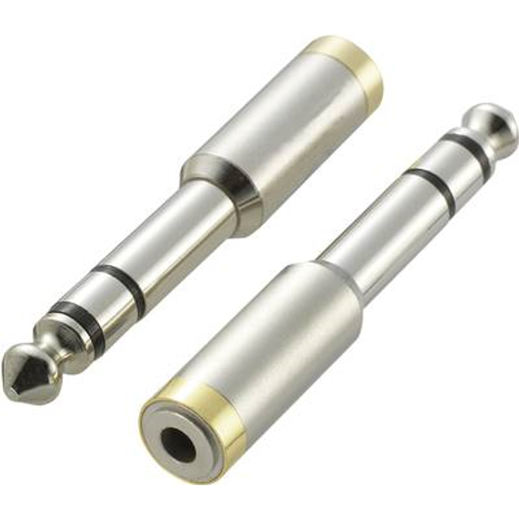 SpeaKa Professional KKA-635 Klinke Audio Adapter (1x Klinkenstecker 6.35 mm - 1x Klinkenbuchse 3.5 mm) Silber (SP-6672044)