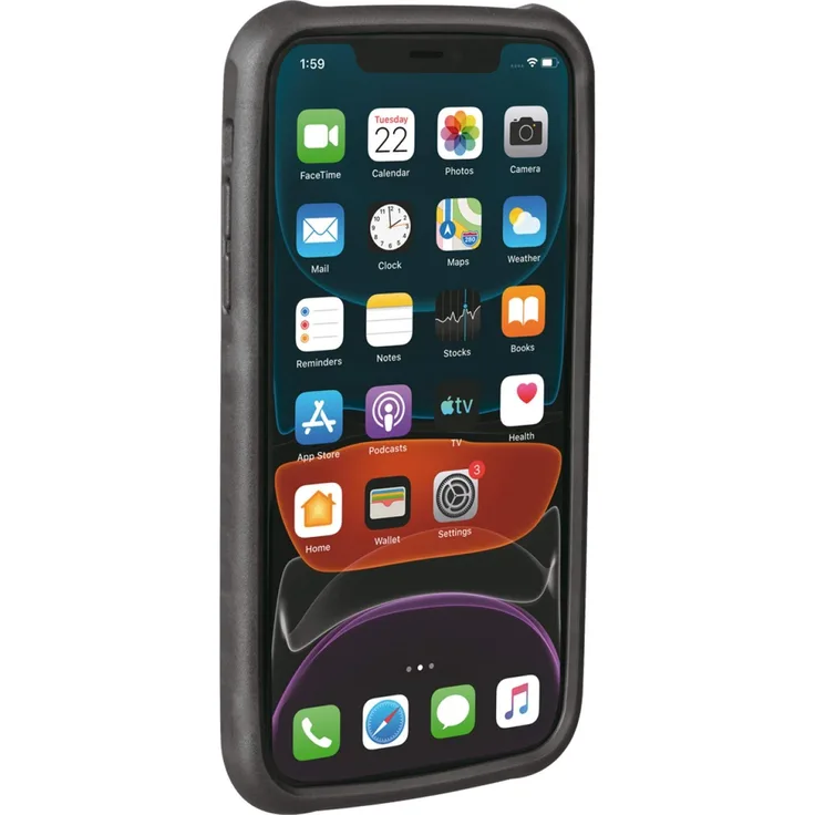 Topeak Unisex – Erwachsene RideCare für iPhone 11 Smartphonehülle, schwarz-grau, mit Halter