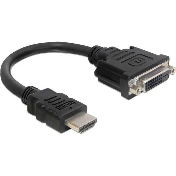DeLOCK - Videokabel - HDMI / DVI - 30 AWG - HDMI, 19-polig (M) - DVI-D (W) - 20cm - Schwarz (65327)