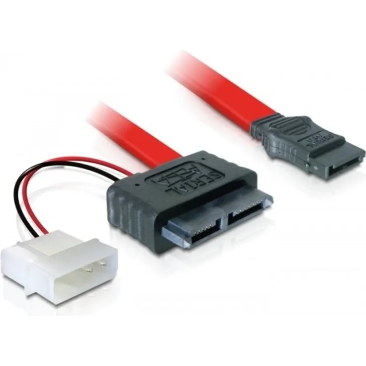 DeLock SATA Slimline ALL-in-One cable - Serial ATA / SAS-Kabel - interne Stromversorgung, 2-polig, Slimline Serial ATA - Serial ATA, 7-polig - 30 cm (84390)