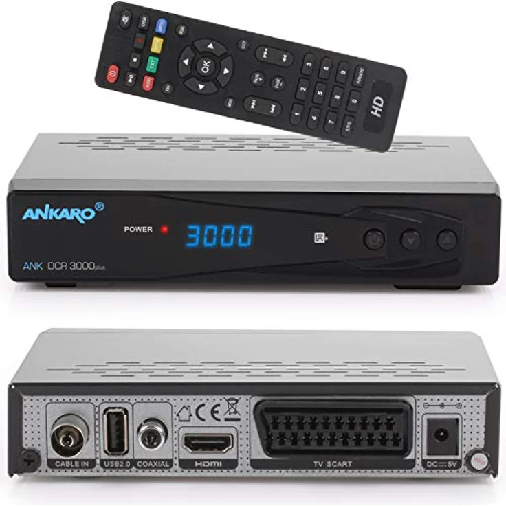Ankaro DVB-C HDTV-Receiver ANKARO DCR 3000plus PVR, DVB-C, HDMI, EPG, USB-Aufnahmefunktion – Bild 1