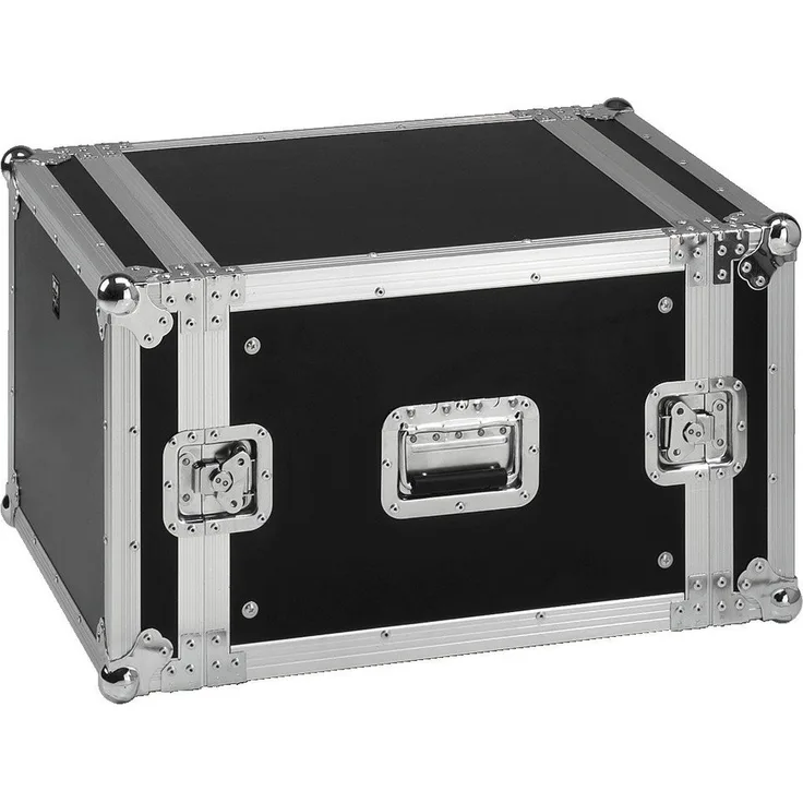 MONACOR MR-708 Flightcase, Mehrlagen-Multiplex-Holz, schwarz kunststofflaminiert