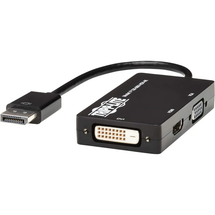 Tripp Lite P136-06N-HDV-4K All-in-One-Konverteradapter DisplayPort-auf-VGA-DVI-HDMI, DP ver 1.2, 4K 30 Hz HDMI