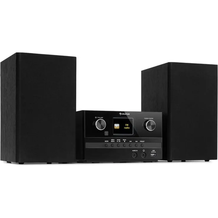 Auna Connect System S Stereoanlage + Lautsprecher 20Wmax Internet-DAB+-UKW CD-Player silber Schwarz