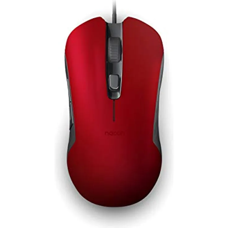 NACON PCGM-110, Beidhändig, Optisch, USB, 2400 DPI, Rot