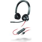 Plantronics Headset Blackwire C3320-M, binaural, USB-A, schwarz/rot