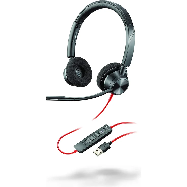 Plantronics Headset Blackwire C3320-M, binaural, USB-A, schwarz/rot – Bild 1