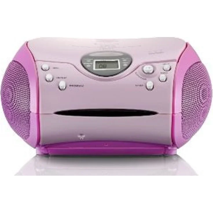 Lenco Radio CD-Player SCD-24 tragbares Stereo UKW-Radio mit CD-Player und Teleskopantenne in rosa – Bild 2