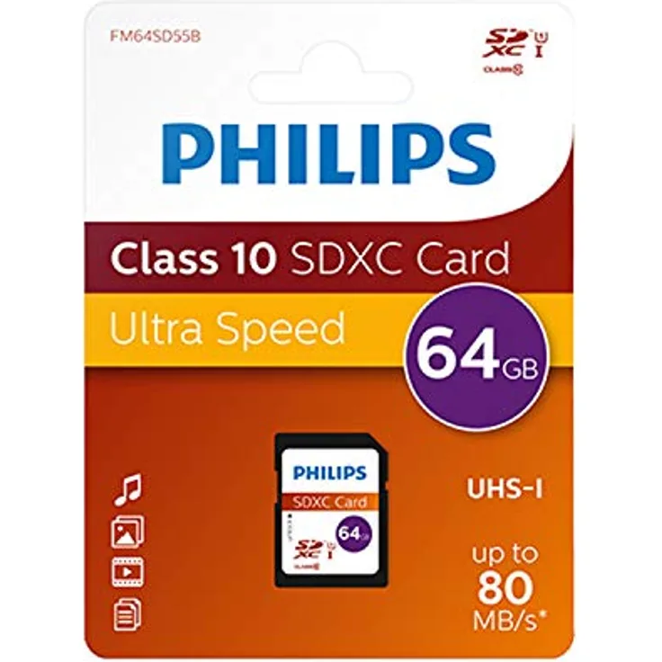 Philips FM64SD55B-10 64GB SDXC Speicherkarte