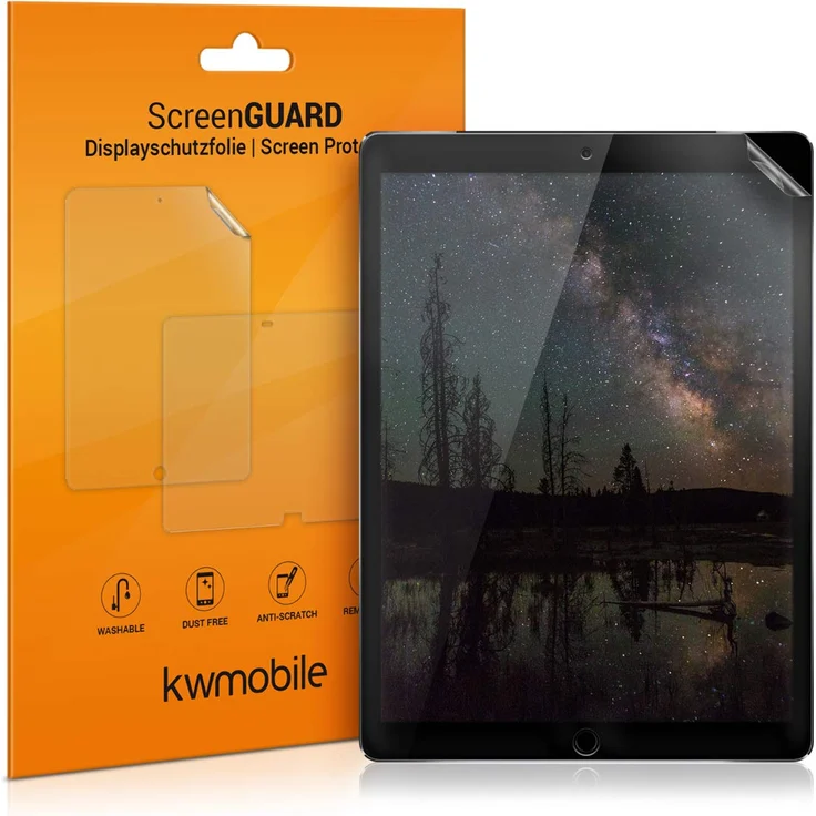 kwmobile Folie kompatibel mit Apple iPad Pro 12,9'' (2015/2017) - Full Screen Tablet Schutzfolie entspiegelt