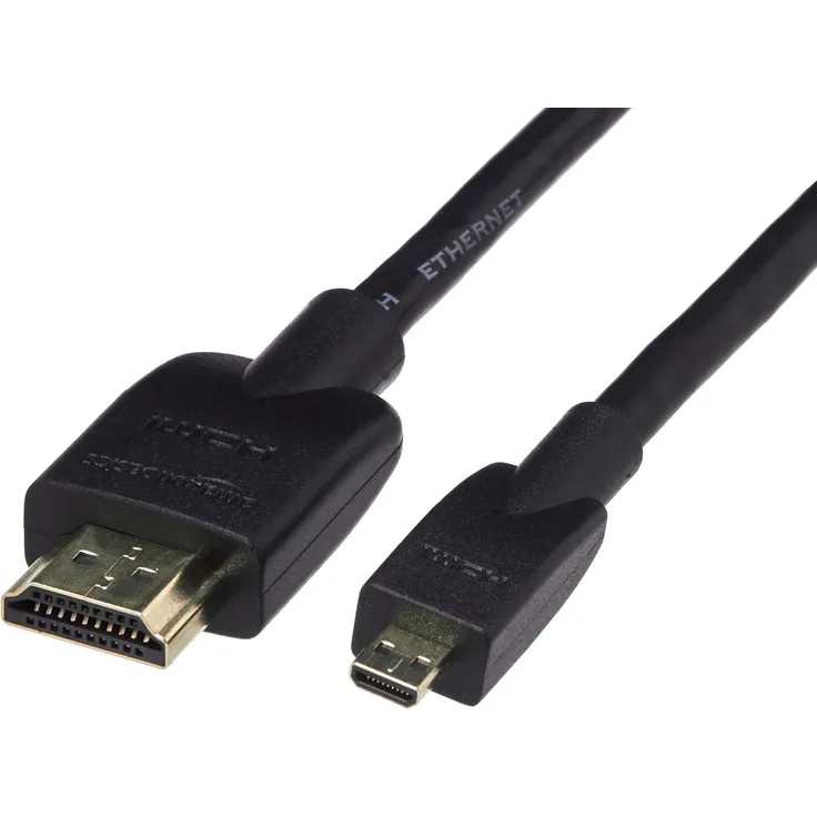 AmazonBasics - Flexibles Verbindungskabel, Micro-HDMI auf HDMI, 1,8 m