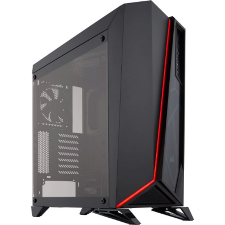 Corsair SPEC-OMEGA Mid-Tower-ATX-Gaming-Gehäuse (mit Sichtfenstern aus gehärtetem Glas) schwarz