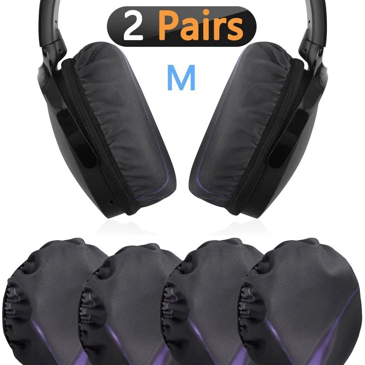 opfhörer Ohrpolster Covers/waschbar Sanitär Hörmuscheln Bildschirmschutzfolien, passt 8 cm 11 cm (8 cm-11 cm Ohr Pad) Over-Ear-Headset-Kissen/Gut für Fitnessstudio, Sport (Gitter 2 Paar)