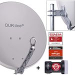 DUR-line Select 60/65 cm Sat Anlage 1 Teilnehmer Komplett Set hellgrau