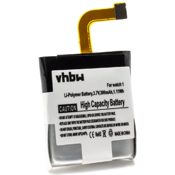 VHBW Li-Polymer Akku 300mAh (37V) passend für Smartwatch Uhr Fitnessarmband Huawei Watch 1