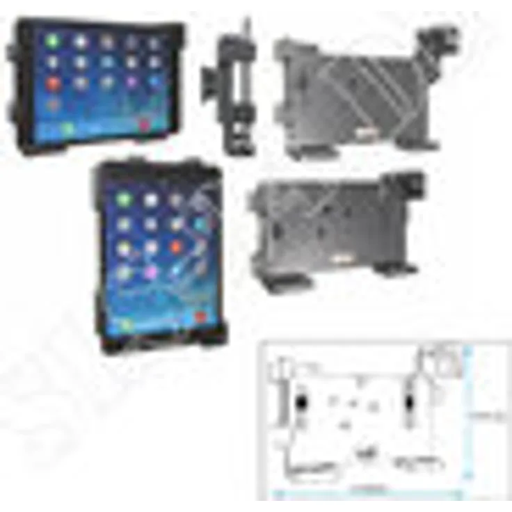 Brodit Tablet-Halter passiv universell einstellbar (für Geräte ohne Schutzhülle) Breite: 185-245mm Höhe: 108-173mm