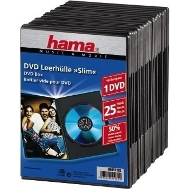 Hama DVD Slim Box 25, Black (Schwarz)