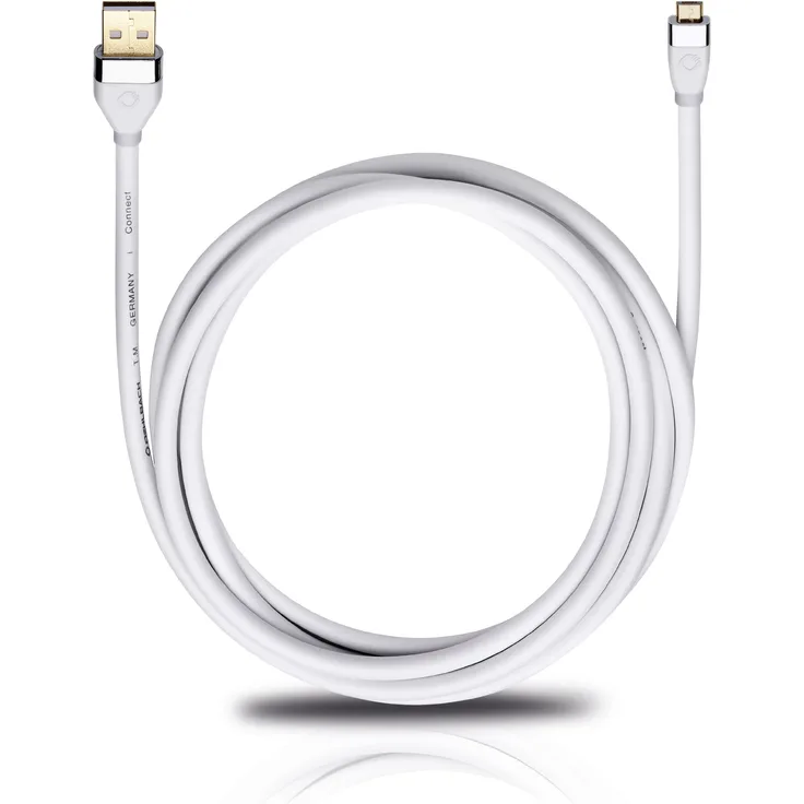 Oehlbach i-Connect UM-B-U 200 Mobiles USB-Kabel, USB Micro-B auf USB-A - 2m - weiß