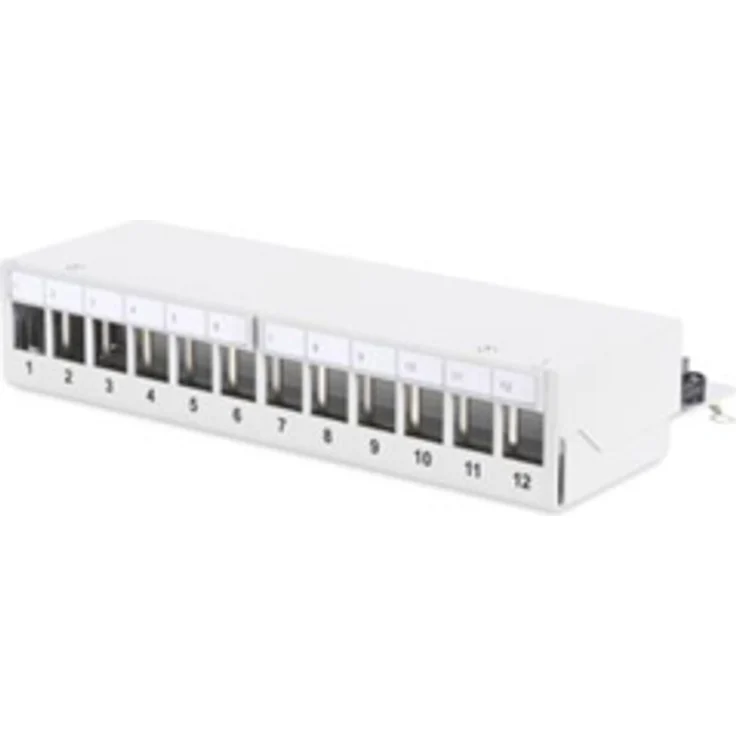 DIGITUS Professional , Modular Desktop Patch Panel, 12-Port, geschirmt, Grau – Bild 1