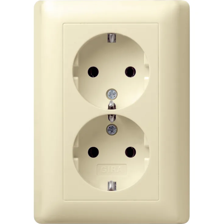 Gira 078001 Doppel Schuko Steckdose Standard 55, cremeweiß