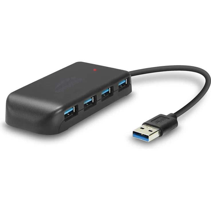 Speedlink SNAPPY EVO USB Hub - Aktiver 7-Port Hub mit USB 3.0 Anschluss für PC-Notebook-Laptop, schwarz