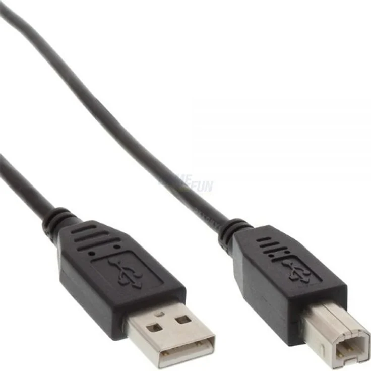 InLine USB 2.0 Kabel, A an B, schwarz, 0,5m (34550X)