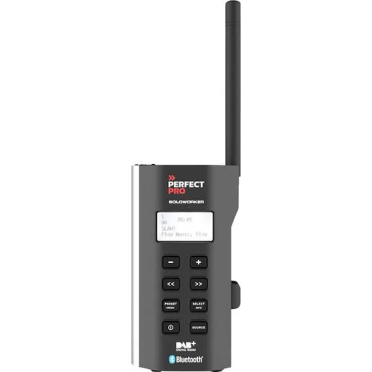 PerfectPro SOLOWORKER Baustellenradio mit Bluetooth, geeignet für Outdoor, schwarz
