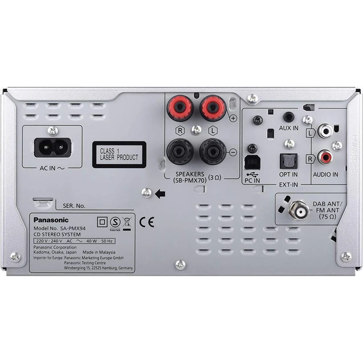Panasonic SC-PMX94EG-S Micro HiFi System (120 W RMS, Digital DAB+, CD, UKW , Bluetooth, USB, AUX) silber – Bild 5