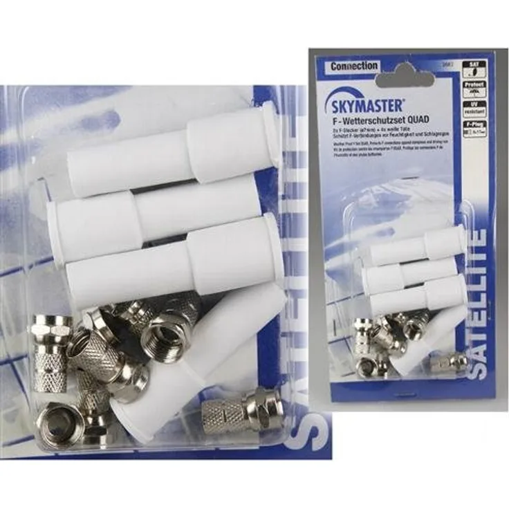 Skymaster FWQ F-Wetterschutz Quad F-Stecker 7 mm weiß