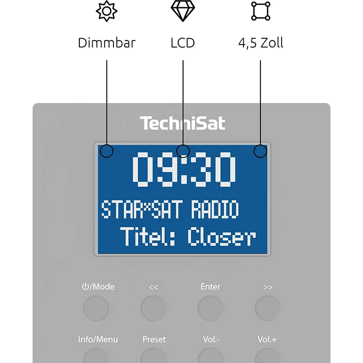 TechniSat DIGITRADIO UP 1 Unterputz-Radio mit Bluetooth, LCD-Display, spritzwassergeschützt, Wecker, schwarz – Bild 6