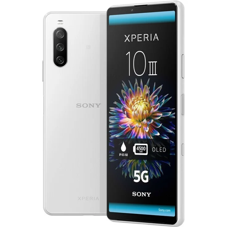 Sony Xperia 10 III 5G Smartphone 15,24cm (5,98 Zoll) OLED-Display, 128GB interner Speicher, 6GB RAM, Dual-SIM, Android 11, Weiß – Bild 1