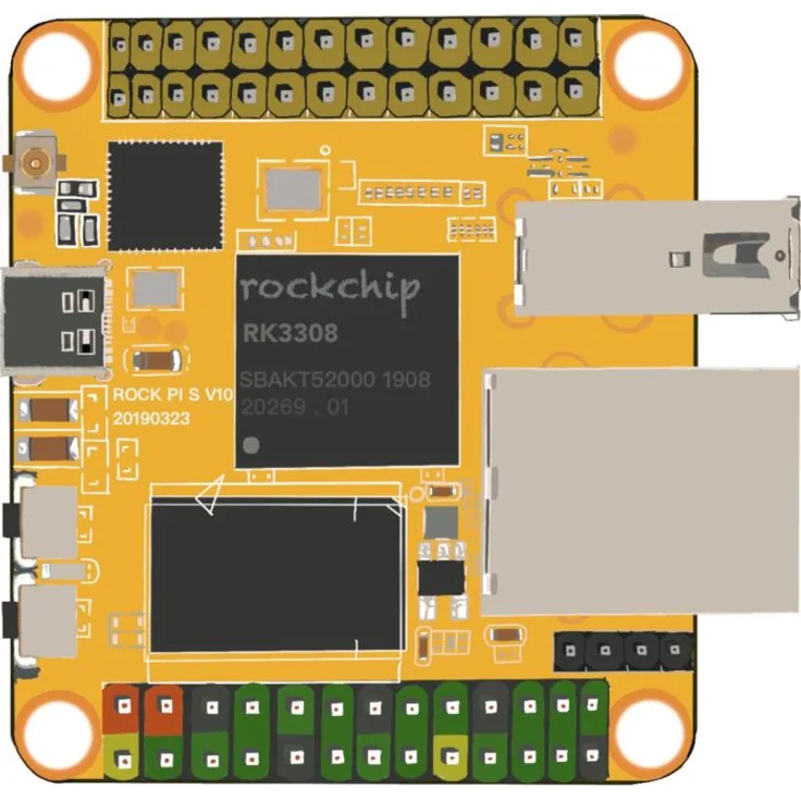 Rock Pi S - 512 MB mit BT und WiFi POE ready HAT möglich (D4WP_512MB_WIFI/BT/LAN/PoE)