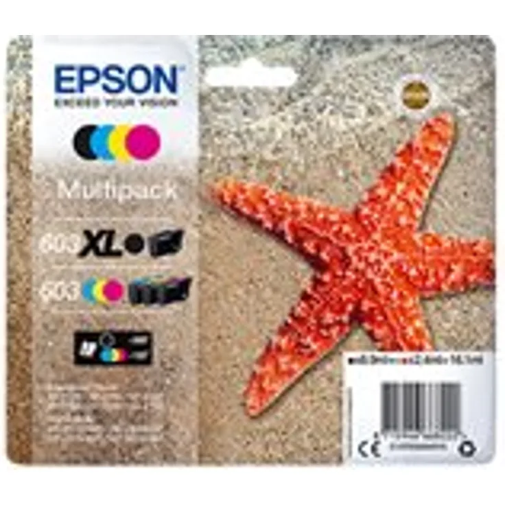 Epson 603 Multipack - 4er-Pack - Schwarz, Gelb, Cyan, Magenta - Original - Blister mit RF- / aktustischem Alarmsignal - Tintenpatrone