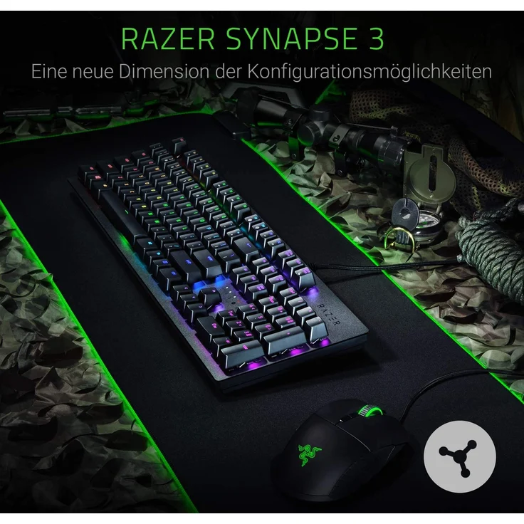 Razer Huntsman Mechanische Gaming Tastatur (mit Opto-Mechanical Schaltern, Lebensdauer von 100 Millionen Tastenanschlägen, RGB Chroma Beleuchtung, QWERTZ-Layout) – Bild 7