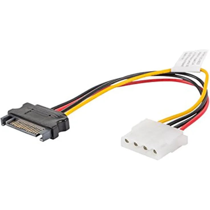 lanberg CA-SAHD-10CU-0015 Sata (15Pol) auf Molex (4Pol) Buchse Netzkabel, 15 cm Mehrfarbig
