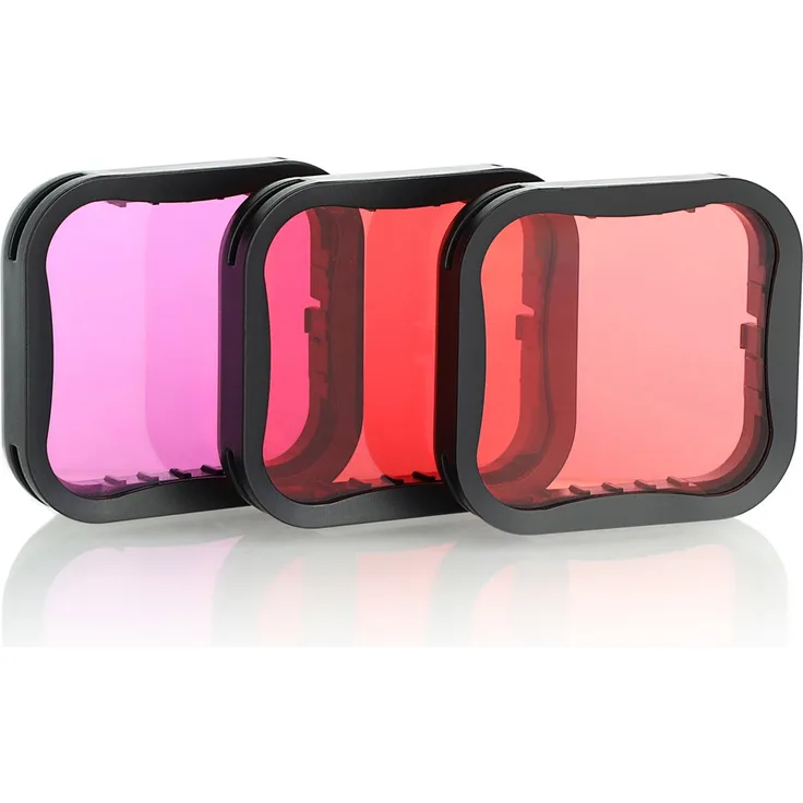 Soonsun Tauchfilter für GoPro Hero 5, 6, 7, Schwarz, Super Suit Tauchgehäuse – Rot, Hellrot und Magenta Filter – verbessert Farben für verschiedene Unterwasser-Video- und Fotografie-Bedingungen
