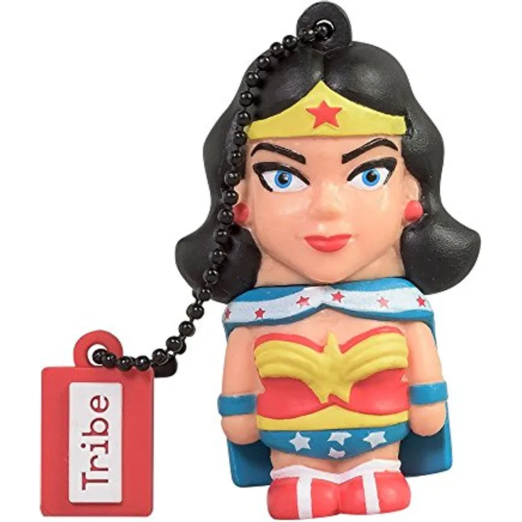 Tribe Warner Bros DC Comics Wonder Woman USB Stick 16GB Speicherstick 2.0 High Speed Pendrive Memory Stick Flash Drive, Lustige Geschenke 3D Figur, USB Gadget aus Hart-PVC mit Schlüsselanhänger Mehrfarbig