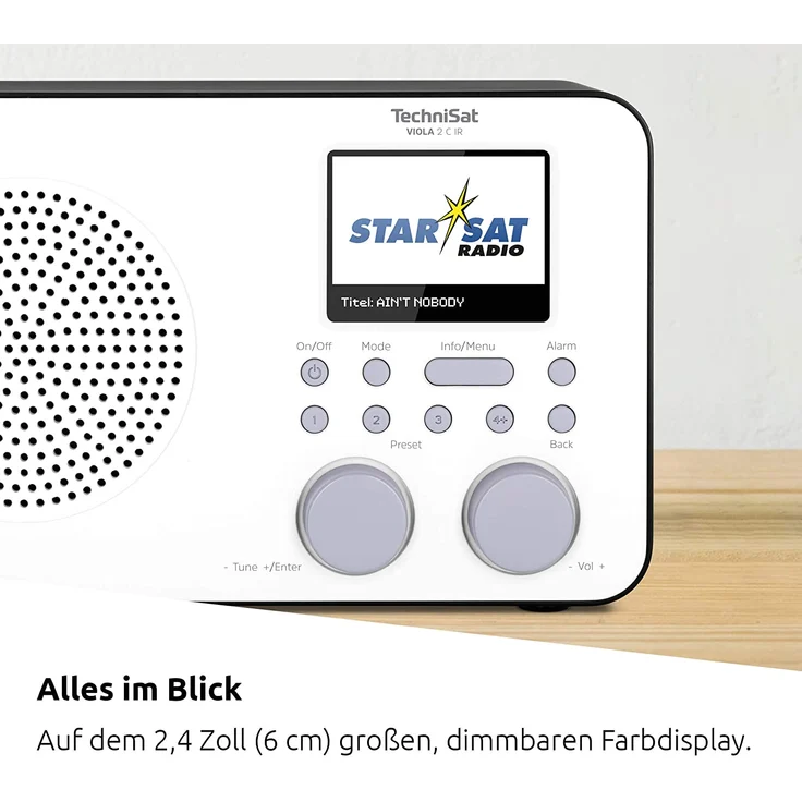 TechniSat VIOLA 2 C IR Internetradio mit WLAN, Wecker, TFT-Display, schwarz – Bild 3