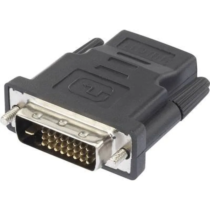 Renkforce - Videoanschluß - HDMI / DVI - HDMI (R) bis DVI-D (S) - Schwarz - Daumenschrauben (1404076)