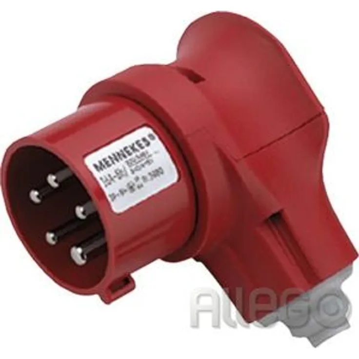 MENNEKES 4 Mennekes 3980 1Stück (S) Anschluss von elektrischen Elektro Kabel Stecker – (Right-Angle, Rot, IP44, 1 Stück (S)