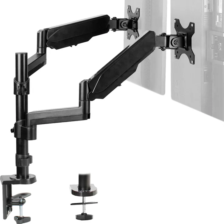 VIVO Dual-Monitorarme, voll verstellbare Tischhalterung/Gelenkständer für 2 LCD-LED-Bildschirme Premium Dual Arm Desk Mount