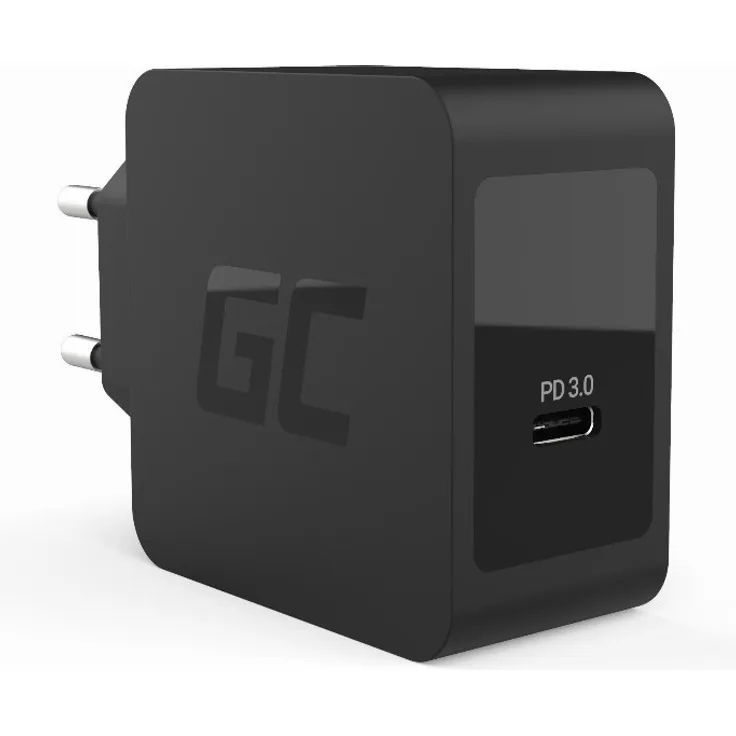 GreenCell Ladegerät Charger USB-C Power Delivery, 18 W Black, Netzteil, schwarz