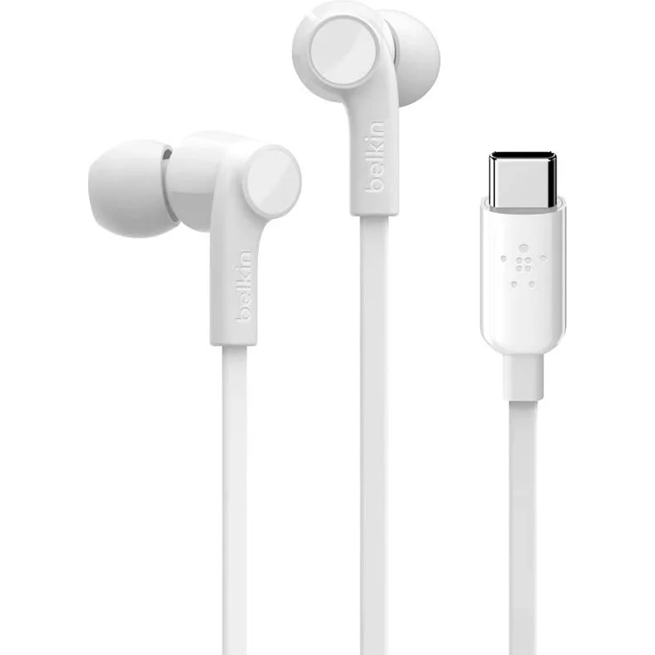 Belkin RockStar USB-C-Kopfhörer für Samsung Galaxy S20, S20+, S20 Ultra, Note10, Note10+, S10, S10+, S10e, Google Pixel 3, 3XL, iPad Pro und andere Geräte (USB-C-In-Ear-Kopfhörer-Ohrhörer) Weiß – Bild 1