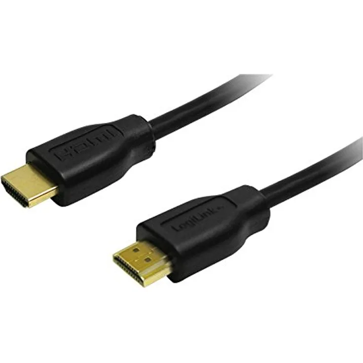 LogiLink CH0039 HDMI High Speed mit Ethernet (V1.4) Kabel, 2 x 19-pin male (Gold), schwarz, 5M, polyTasche