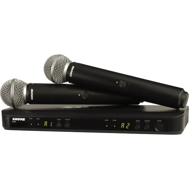 Shure BLX288E-SM58 2-Kanal-Funksystem mit 2 dynamischen SM58 Gesangsmikrofonen